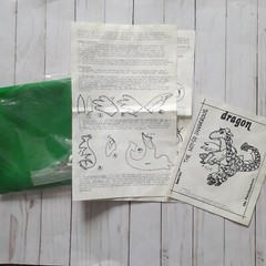 Vintage 1981 The Patchmakers Panel for The Not-So Dangerous Dragon Green