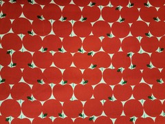 ORIMONO – Stylized Apples by Sevenberry – Red ,1/4 yard