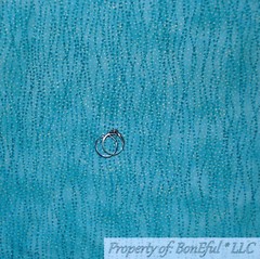 BonEful FABRIC FQ Cotton Quilt Aqua Gold Metallic Dot Stripe Pattern Print Tonal