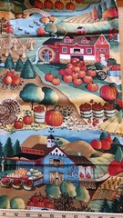 Joan Kessler Concord Fabric Farm Country Harvest 100% Cotton 44″ x 1-1/2 yd