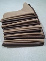 10 Pieces 18″x18″ Brown Faux Leather & Tan Suede Fabric Lot