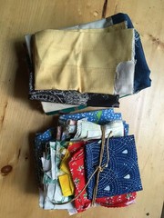 Quilting Fabric Scraps Lot 1lb 14oz Mostly Floral Cotton Remnants Destash Sew