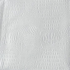Soft Crocodile Textured Marine Vinyl Faux Leather Pre-Cut 1 Yard-White | Alligat