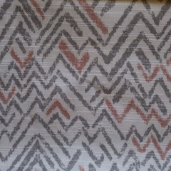 Vtg Waverly Home Decor Fabric, Contemporary Gray Geometric Zig Zag 1.8 yds