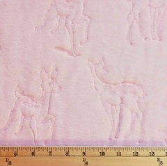 Sculpted Fleece Anti-Pill Deer Fawn Pink Kid Fleece Fabric Print by Yard A326.28