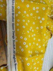 Brother Sister Design Studio Yellow White Daisy Floral Flower 1 Yard Fabric