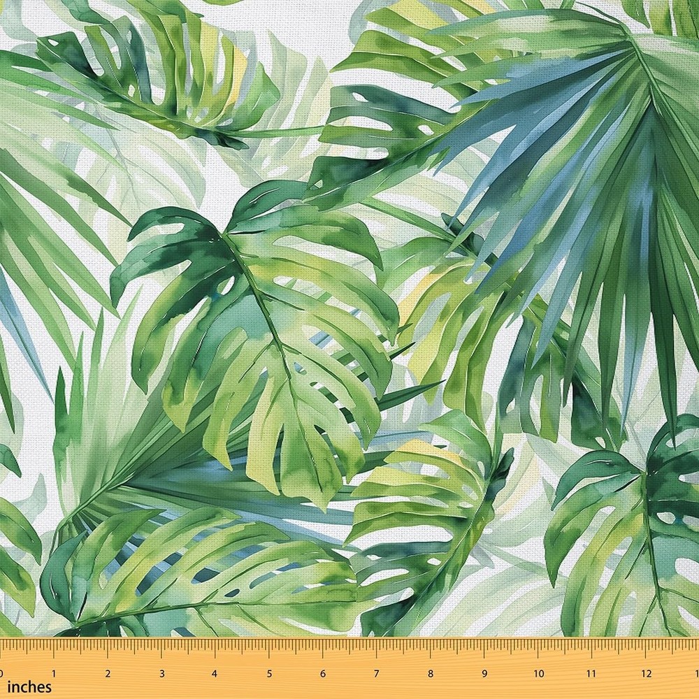 Castle Fairy Palm Leaves Fabric By The Yardtropical Wild Safari Island Soft