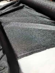 “Charcoal Metallic Brocade Fabric with Embossed Design – Sold by the Meter for E