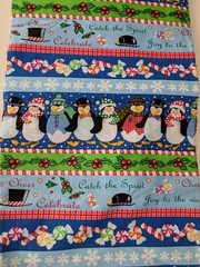 Christmas Quilt Fabric Lot 4 Pounds Birdhouses Penguins Plaid Santa Gingerbread