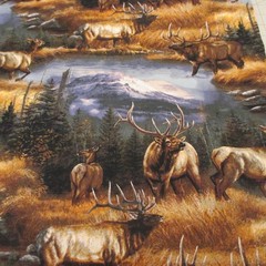 Cotton Fabric Wild Wings Brighton Passage Scenic Elk by Springs 2yd 9″ x 42″