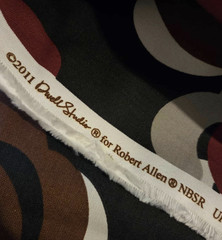 Black Burgundy and Tan Floral Home Décor Fabric