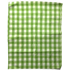 Vintage Large 1 in Gingham Print Fabric Cotton Blend 3 .25 Yds X 44″ Green READ