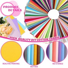 Solid Multicolor Cotton Fabric 120 Pcs 10 x 10 inch for Quilting Patchwork