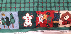 VTG Old Time Santa Squares Leslie Beck VIP Craft Fabric Panel Cotton 1 Pc 35×43