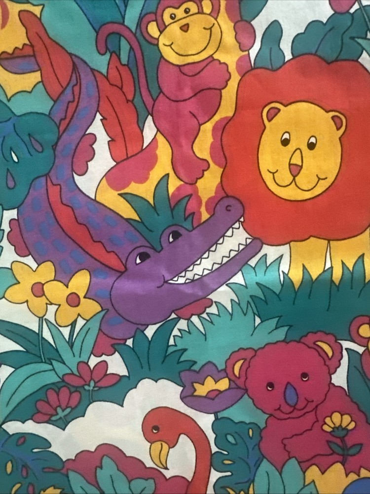 Cotton Fabric Jungle Animals Princess Inc #919 1 YD +31″
