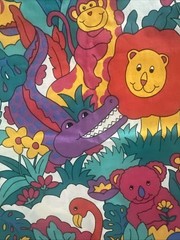 Cotton Fabric Jungle Animals Princess Inc #919 1 YD +31″
