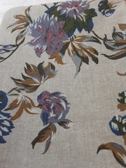 Fabric Taupe Multicolor Purple Floral 1 Yard X 60 Inches One Piece