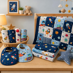 Galaxy Fabric Squares 5 X 5 Inch, 42 Pcs Cotton Charm Pack Fabric for Quilting,