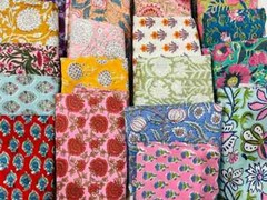 indian hand block printed scrap – scrap bundle – fabric scraps cotton – fabric