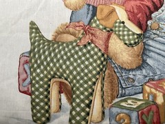 Cotton Fabric Blue Jean Teddy Quilt 44″ x 35”By Daisy Kingdom 133.