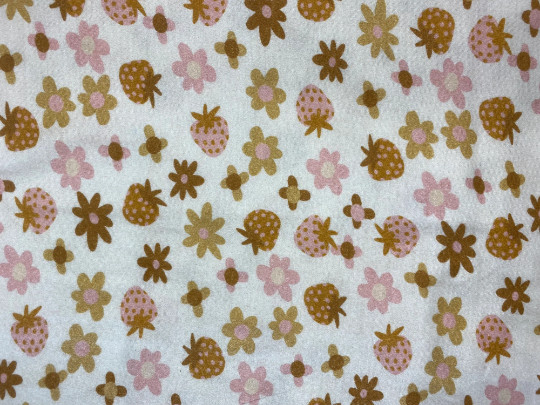100% Knitted Cotton Jersey 260gsm- Digitally Printed Strawberry Floral Print