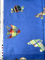VTG Laura Ashley Upholstery Fabric Patchwork Sea Animals Fish Turtle 56″ x 216″