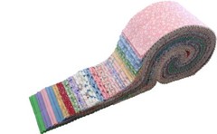 Vintage Floral Miniatures Roll – (40) 2.5″ Quilting Fabric Strips