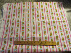 4 YARDS x 44″ Westminster Fibers Fabric Free Spirit Pink white stripe Flowers