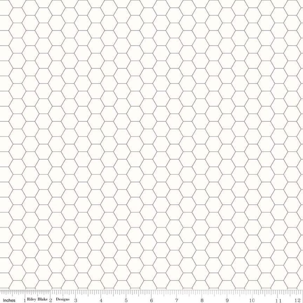 Fat Quarter Riley Blake “Bee Backgrounds” Honeycomb Gray Lori Holt Quilt Cotton