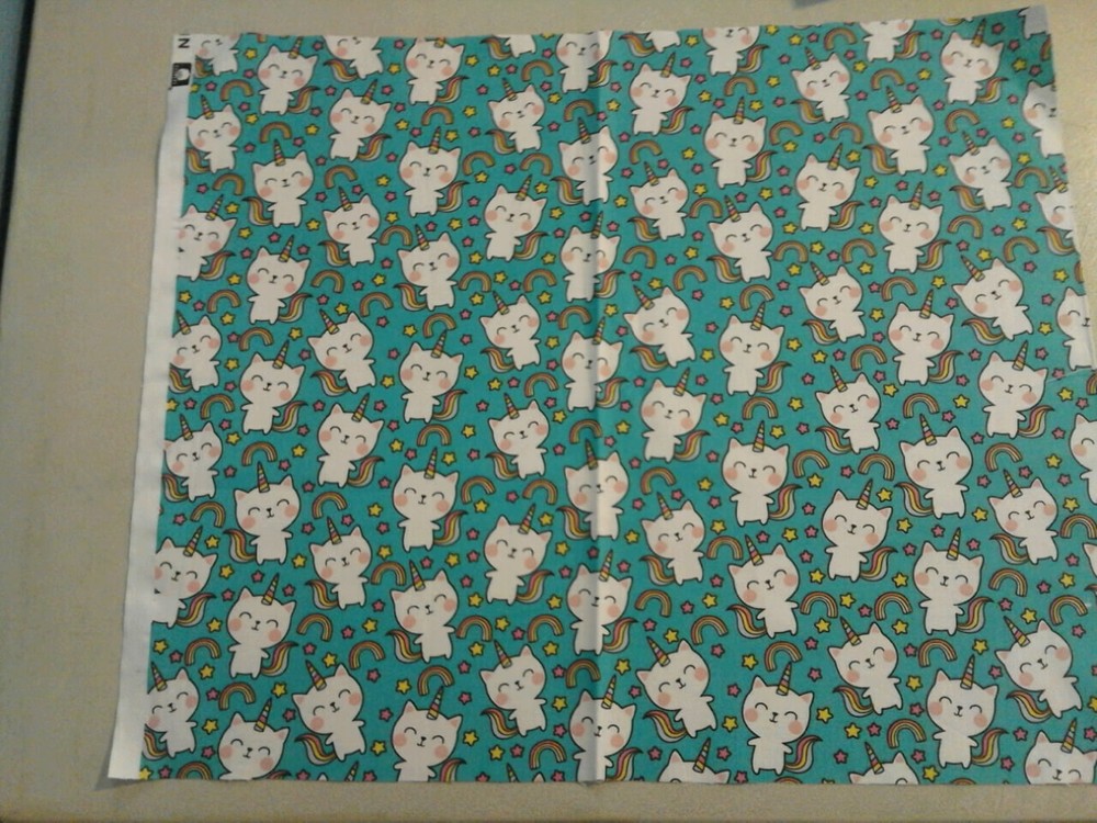 Unicorn Kitten with Rainbow Tail Cat fabric 263914