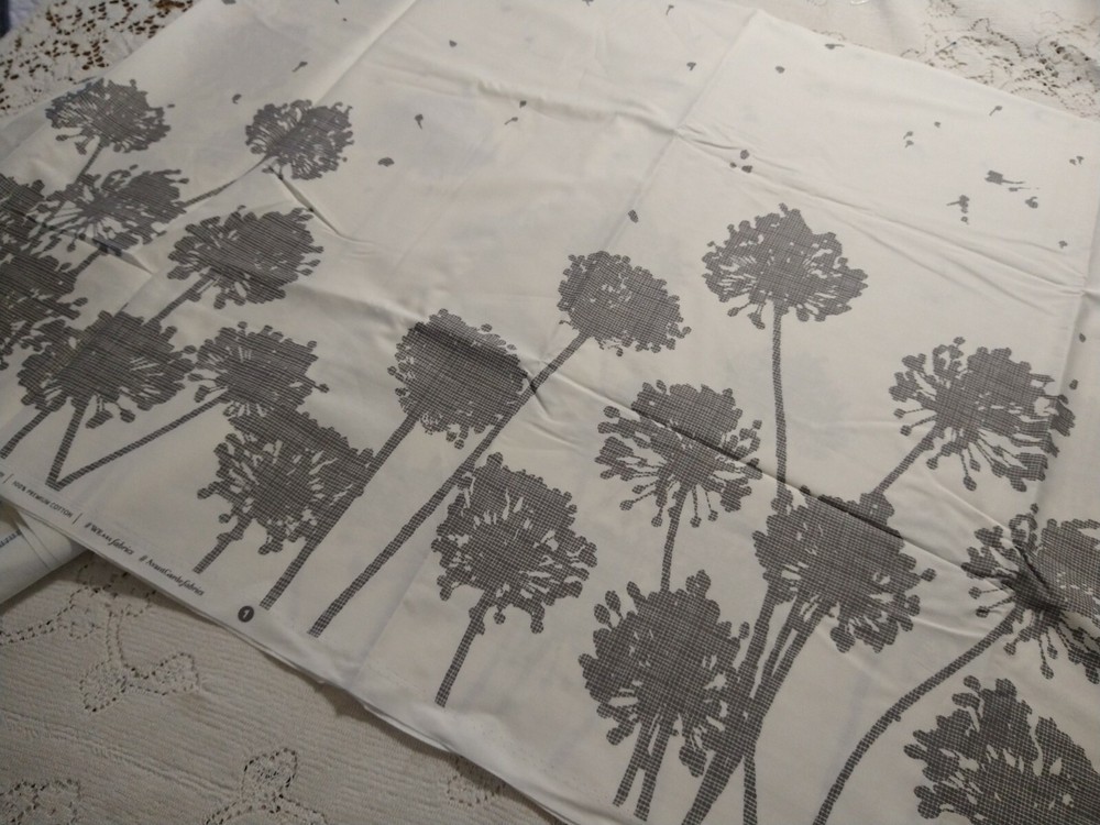 Art Gallery Avantgarde Katarine Roccela Grey Taraxacum Fabric BTHY 18″ x 44″