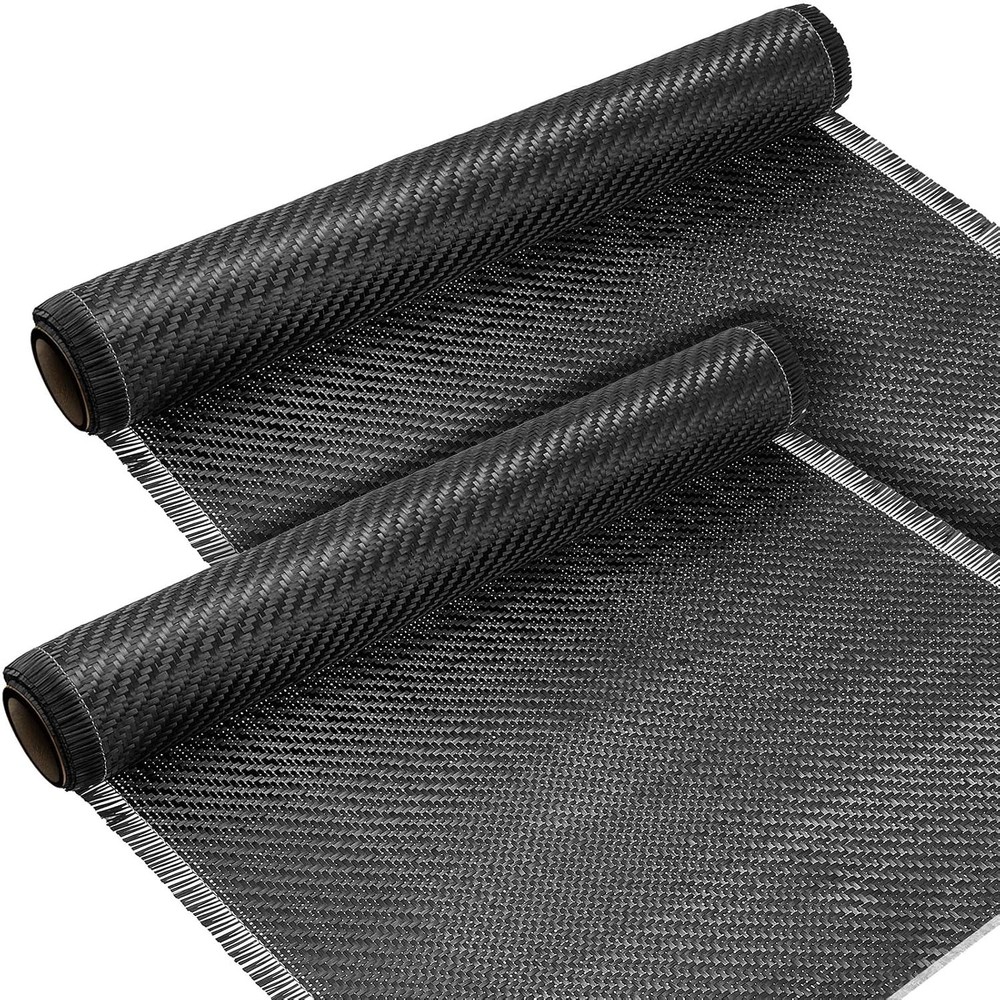 Tela De Fibra De Carbono-2X2 Tejido De Sarga 3KILO 220G 6.5 Ft X 12” Paquete De