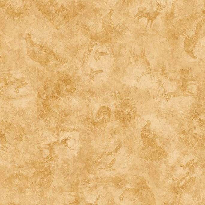 Quilting Treasures – Forest Field And Stream – Wildlife Tonal – Wheat, BTY