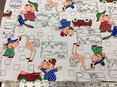 ANIMAL WITH OSTRICH, CAR & BIRD FABRIC BY THE YARD