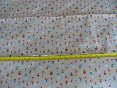 100% COTTON “TAN”BIRTHDAY ANIMALS PANDA RABBIT BEAR LION 2YD 45″W TAIWAN CUTE!!