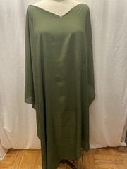 100% Crinkled Silk Crepe de Chine Olive Moss Army Green Fabric 1 Yd. Long 52″ W