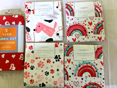 Dog & Valentine Fabric Craft Bundle Puppy, paws, hearts 6 Yards