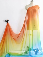 Ombre Chiffon 58” Wide 30D Gradient Chiffon Sheer Fabric Dancing Scarf Wedding