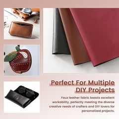 KUUP Soft PU Faux Leather Fabric, 54″ X 108″ (3 Yards), Waterproof Vegan Synthet