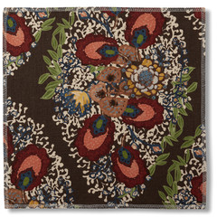 Ferrick Mason Large Paisley Linen Print Fabric- Heather / Coffee 8 yds FM 4860