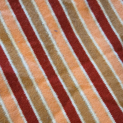 Vintage 22″x51″ Diameter Striped Orange Red Beige White Silver Knit Fabric Tube