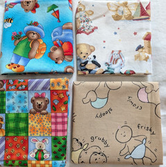 Lot of 24 Fat Quarters Novelty Fun Prints Cotton Fabric All Different by GH2