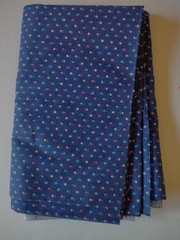 Vtg Cotton Fabric Calico Quilting Tiny Flowers Floral Navy Blue 44″ x 1-2/3yds