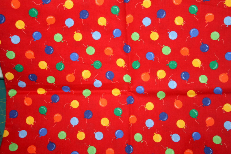 MULTICOLORED BALLOONS ON RED – 100% COTTON FABRIC