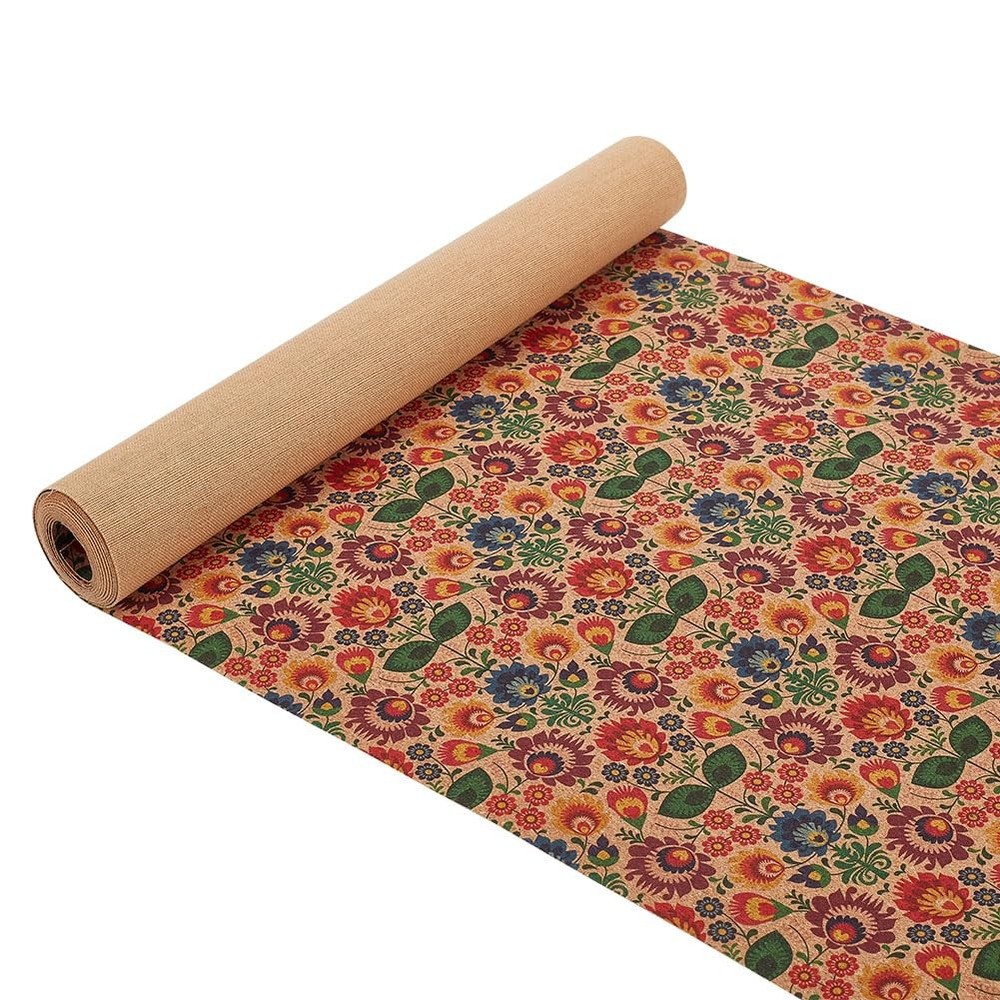 2 PC Flower Pattern Cork Fabric 60×12 Inch Retro Soft Wood Craft Sheet