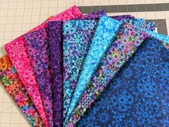 Dancing Dahlias cotton Fat Quarters 18″ x 21″ – 8 designs
