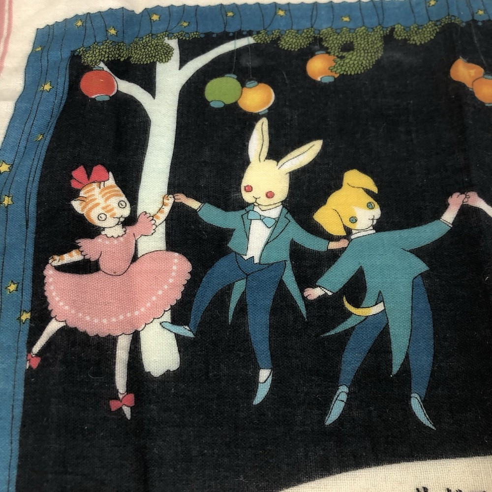 Dancing Dogs Cats Fabric from Land of Children Honda Shotaro Japan