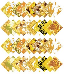 Yellow Floral Artistic 100% Cotton Precut Fabric Strips Jelly Roll Pad Bundles