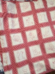 Vintage Kid’s Sun Bonnet Sue/ Sam Rooster Squirrel Tulip Cottagecore Fabric 4Yd