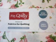 Mrs. Quilty 8 Fat Quarters Pink Floral 100% Cotton Premium Quilt Fabric